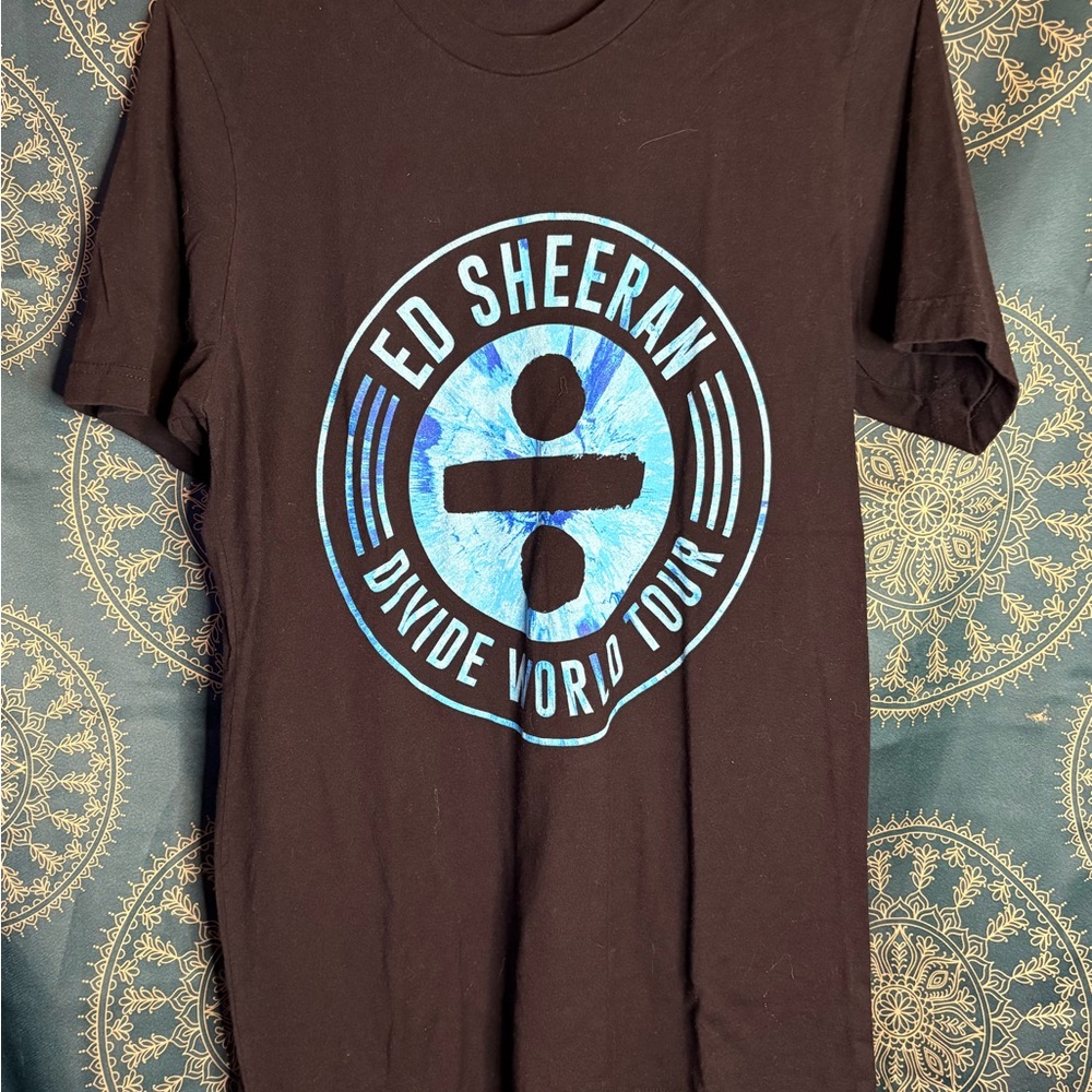 Ed Sheeran Black and Blue Divide World Tour Short‎ Sleeve Tee